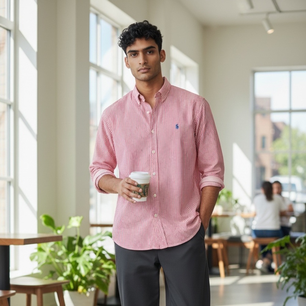 Ralph Lauren Red and White Shirt